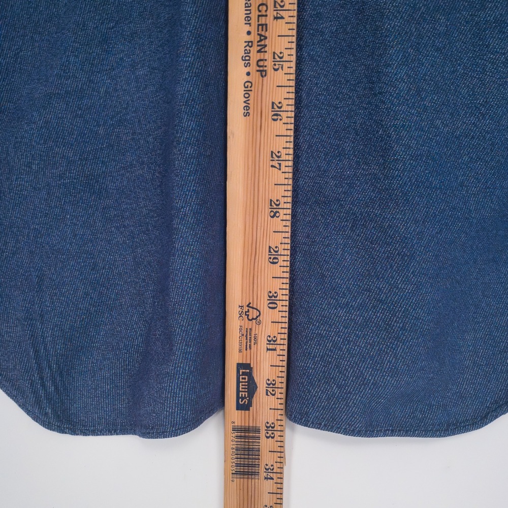 Tom James Royal Classic Hand Tailored Button Down Mens 2XL Blue Cotton Twill USA - Picture 11 of 13